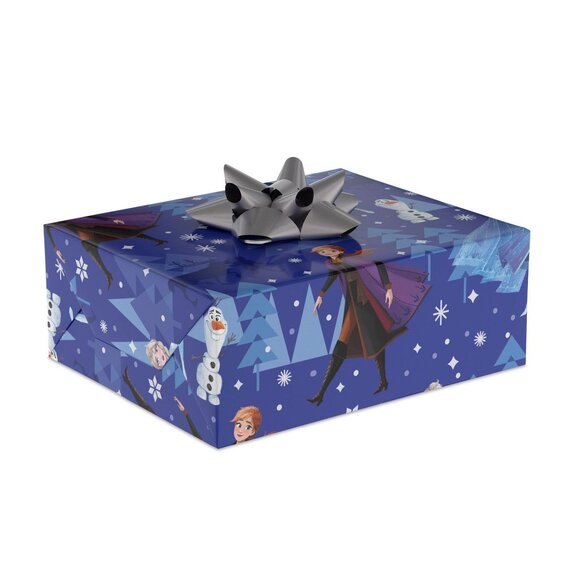 Hallmark Wrapping Paper Christmas Frozen Olaf Elsa Anna Blue 30 sq ft Roll - Picture 5 of 5